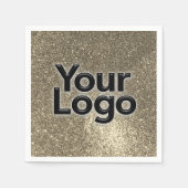 Custom Business Logo Modern Fun Glitter Party Servet (Voorkant)