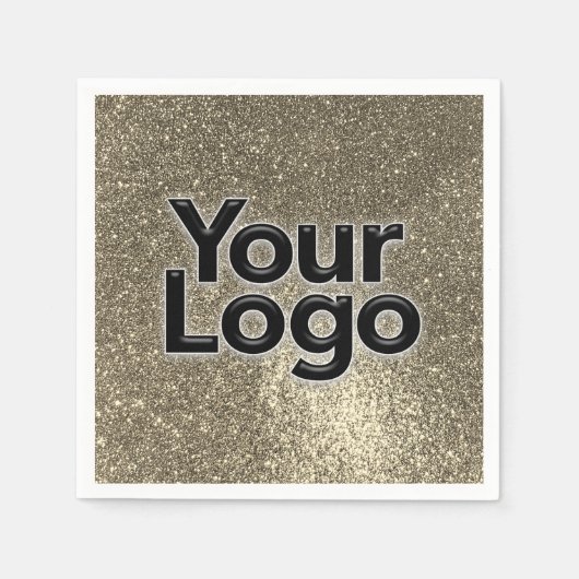 Custom Business Logo Modern Fun Glitter Party Servet (Voorkant)
