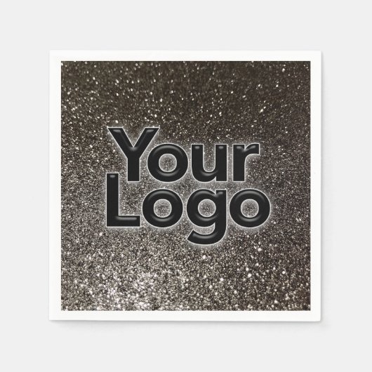 Custom Business Logo Modern Fun Glitter Party Servet (Voorkant)