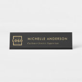 Custom Business Logo Modern Manager Gold Bureau Naambordje (Voorkant)