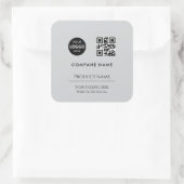 custom business logo Modern minimaal Zwart Vierkante Sticker (Tas)