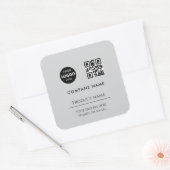 custom business logo Modern minimaal Zwart Vierkante Sticker (Envelop)