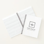 Custom Business Logo Modern Professional White  Notitieboek (Binnen)