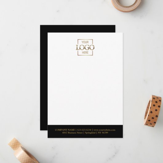 Custom Business Logo Modern Simple Minimalist Notitiekaartje (Voorkant / Achterkant in situ)