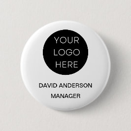 Custom Business Logo Modern Wit Ronde Button 5,7 Cm