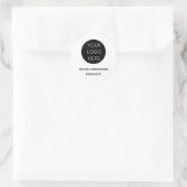 Custom Business Logo Modern Wit Ronde Sticker (Tas)