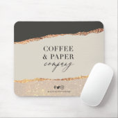 Custom Business Logo Muismat Black Cream Gold (Met muis)