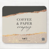 Custom Business Logo Muismat Black Cream Gold (Voorkant)