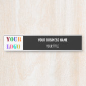 Custom Business Logo Naam Deur Sign Kleuren kiezen Deurbordje (Voorkant)