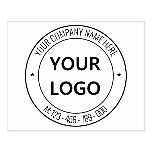 Custom Business Logo Naam Info Ronde Rubber Stempe Rubberstempel (Afrduk)