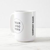 Custom Business Logo & Naam op een White Branded Koffiemok (Voorkant links)