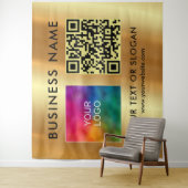 Custom Business Logo Naam QR Code Extra Large XL Wandkleed (In situ)