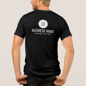 Custom Business Logo & Naam Sjabloon Mannen Zwart Tri-Blend Shirt (Achterkant)