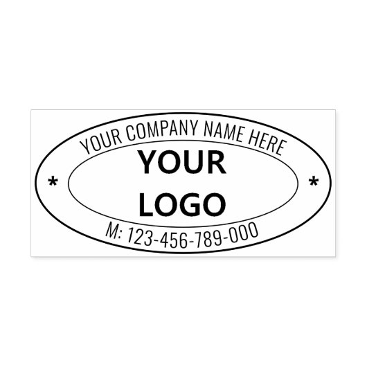 Custom Business Logo Naam Telefoon Ovaal Rubber St Rubberstempel (Afrduk)