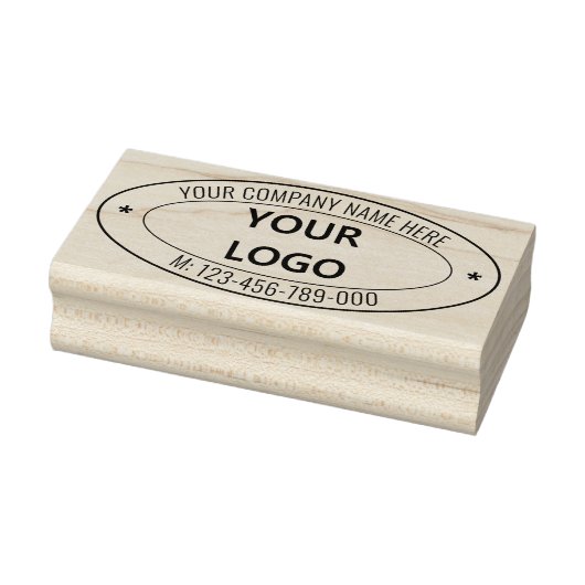 Custom Business Logo Naam Telefoon Ovaal Rubber St Rubberstempel (Stempel)