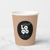 Custom Business Logo Natuurlijke Kraft Paper Party Papieren Bekers (Achterkant)