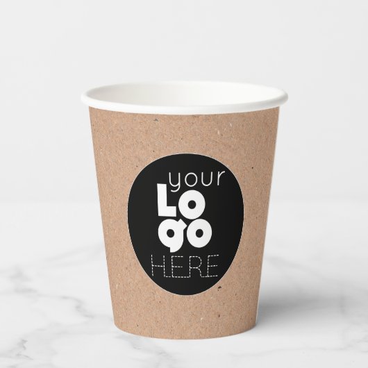 Custom Business Logo Natuurlijke Kraft Paper Party Papieren Bekers (Achterkant)