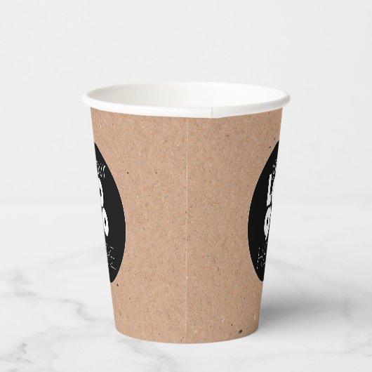 Custom Business Logo Natuurlijke Kraft Paper Party Papieren Bekers (Rechts)