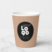 Custom Business Logo Natuurlijke Kraft Paper Party Papieren Bekers (Voorkant)