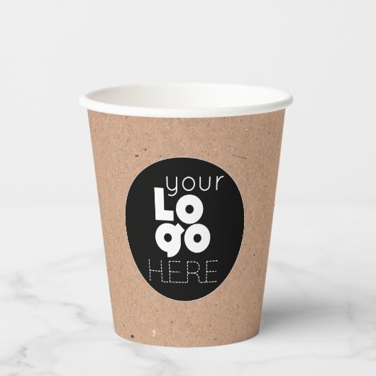 Custom Business Logo Natuurlijke Kraft Paper Party Papieren Bekers (Voorkant)