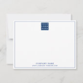 Custom Business Logo Navy Blue Bedrijfsnaam Notitiekaartje (Voorkant)