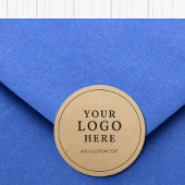 Custom Business Logo On Kraft Paper Style Branded Ronde Sticker