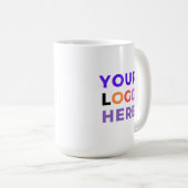 Custom Business Logo op een wit merk Koffiemok (Voorkant rechts)