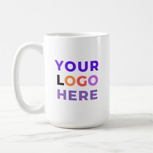 Custom Business Logo op een wit merk Koffiemok (Links)