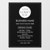 Custom Business Logo Opening Hour Modern Simple Raamsticker (Vel)
