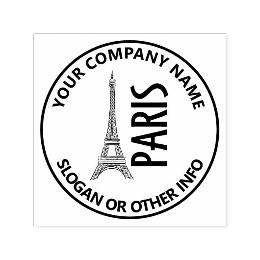 Custom Business Logo Paris Zelfinkt Zelfinktende Stempel (Design)
