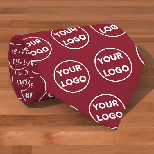 Custom Business Logo Pattern op Bourgogne Stropdas