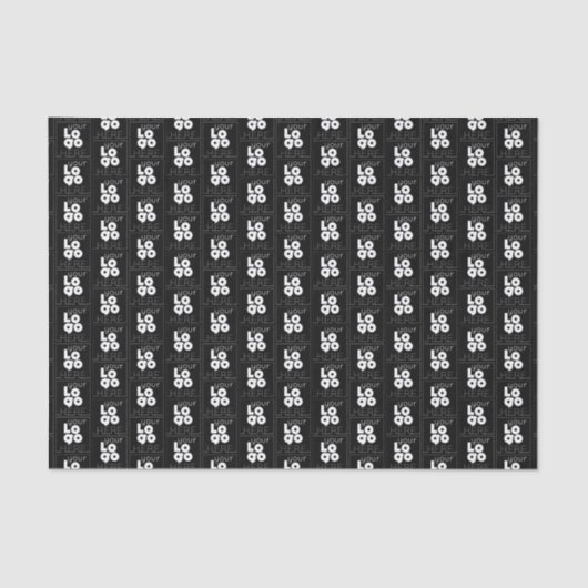 Custom Business Logo Pattern Zwart Tissue Papier (Voorkant)