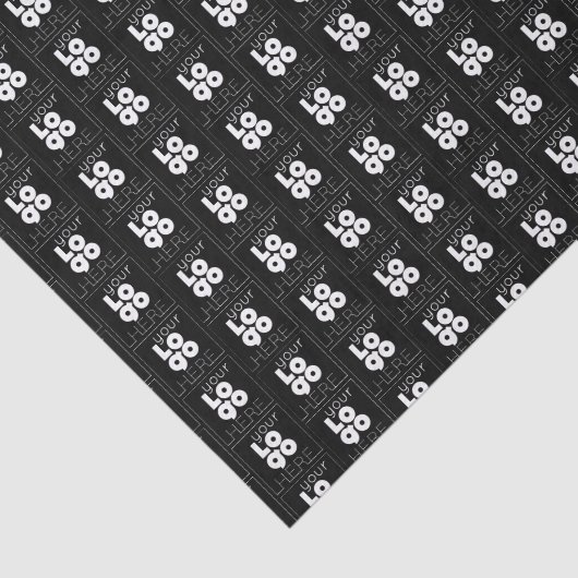 Custom Business Logo Pattern Zwart Tissue Papier (Detail)