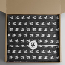 Custom Business Logo Pattern Zwart Tissue Papier