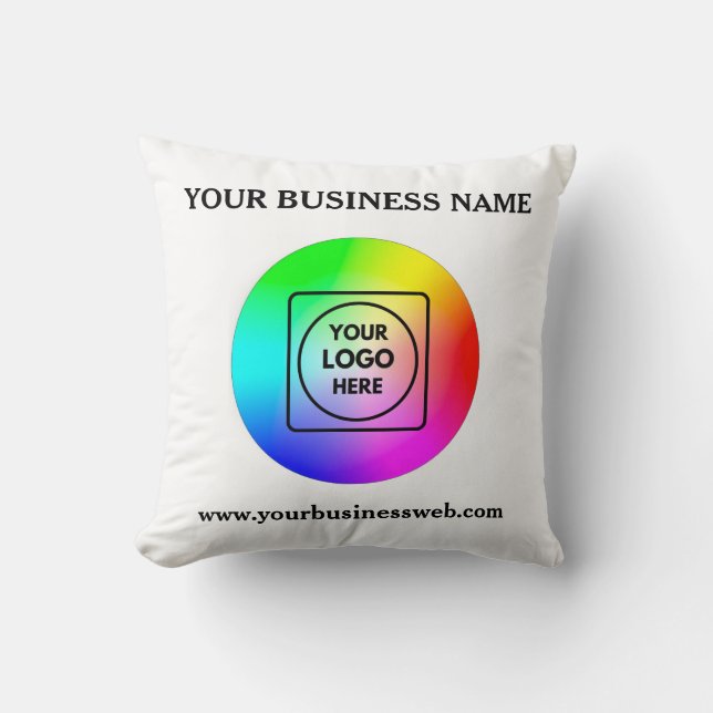 Custom Business Logo Personalized Throw Pillow Kussen (Voorkant)