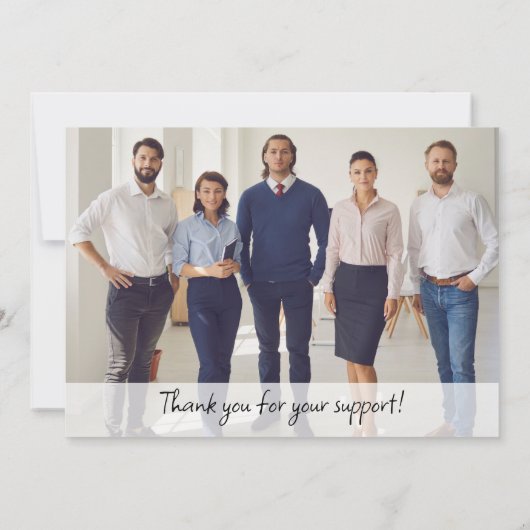 Custom Business Logo Photo Company 5x7 bedankt Notitiekaartje (Achterkant)