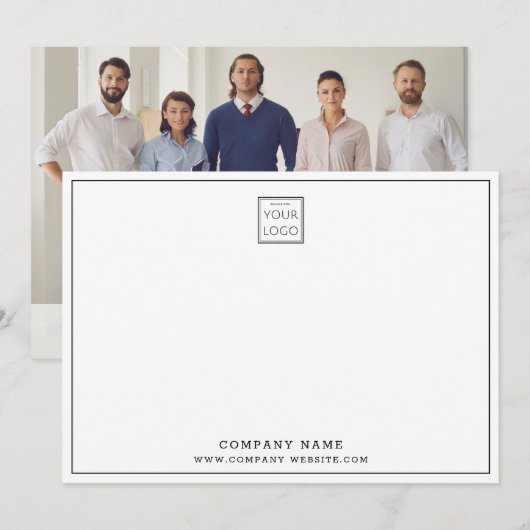 Custom Business Logo Photo Company 5x7 bedankt Notitiekaartje (Voorkant / Achterkant)