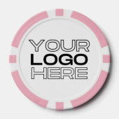 Custom Business Logo Pink 250 Value Game Poker Chips (Voorkant)