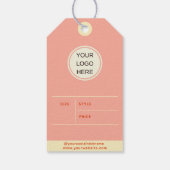 Custom Business Logo Prijs Kleding Roze Display Cadeaulabel (Achterkant)