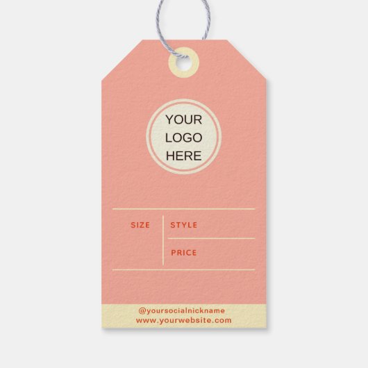 Custom Business Logo Prijs Kleding Roze Display Cadeaulabel (Achterkant)