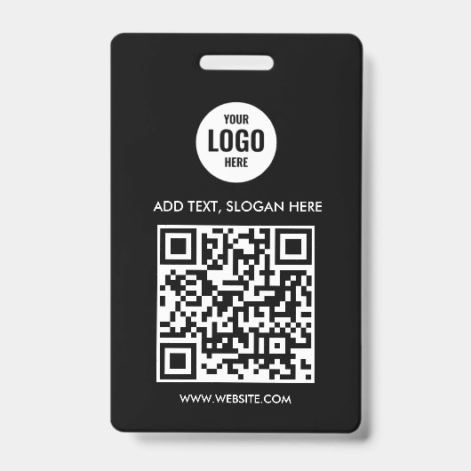 Custom Business Logo Professional Eenvoudig Wit Badge (Voorzijde)