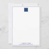Custom Business Logo Professional Navy Border Notitiekaartje (Voorkant)