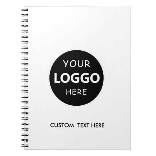Custom Business Logo professional wit Notitieboek (Voorkant)