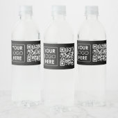 Custom Business Logo Professional Zwart QR Code Waterfles Etiket (Flessen)