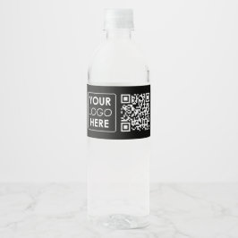 Custom Business Logo Professional Zwart QR Code Waterfles Etiket