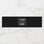 Custom Business Logo Professional Zwart Wit Waterfles Etiket (Enkel label)