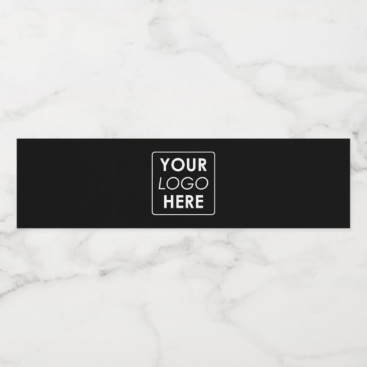 Custom Business Logo Professional Zwart Wit Waterfles Etiket (Enkel label)