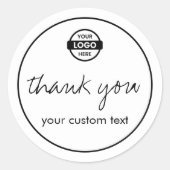 Custom Business Logo Promotie Bedankt Ronde Sticker (Voorkant)