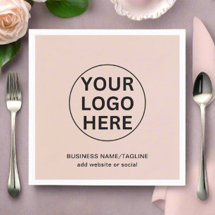 Custom Business Logo Promotional Blush Pink Servet
