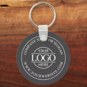 Custom Business Logo Promotionele Grijs en Wit Sleutelhanger (Voorkant)